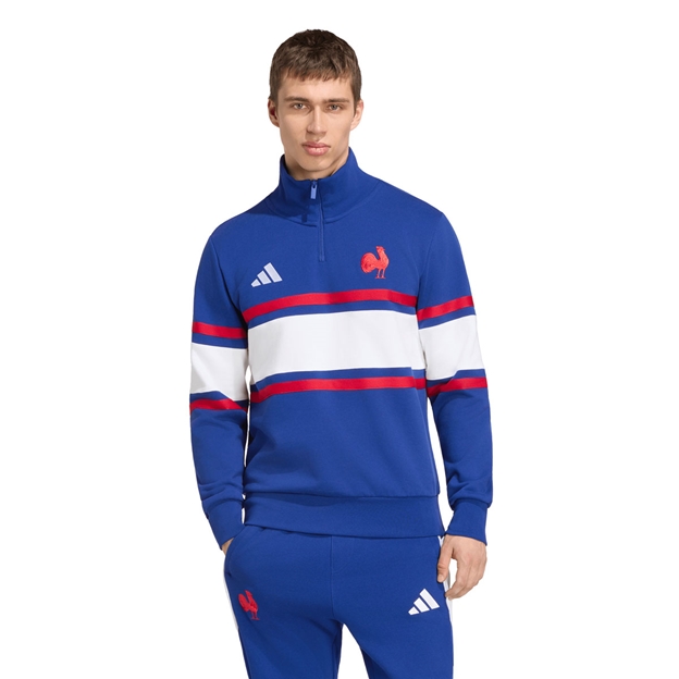France Mens Travel Quarter Zip Top 26/27 Mystery Ink - Model Front View