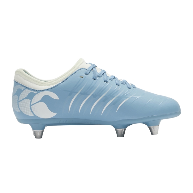 Canterbury Kids Phoenix 2.0 Team Soft Ground Rugby Boots Mountain Spring Grey - Instep View