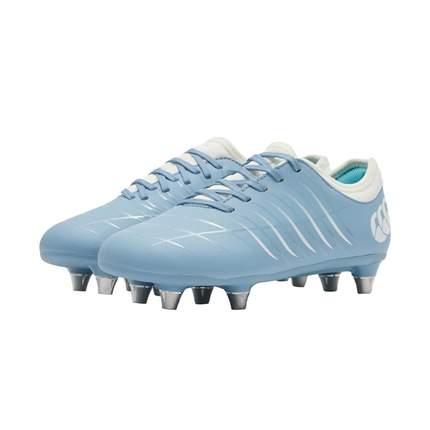 Canterbury Kids Phoenix 2.0 Team Soft Ground Rugby Boots Mountain Spring Grey - Pair View