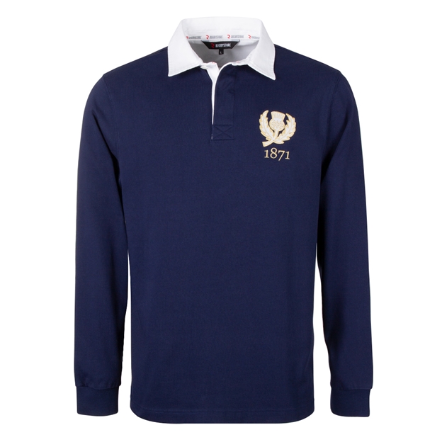 Scotland Mens 1871 Origins Rugby Shirt - Long Sleeve Navy