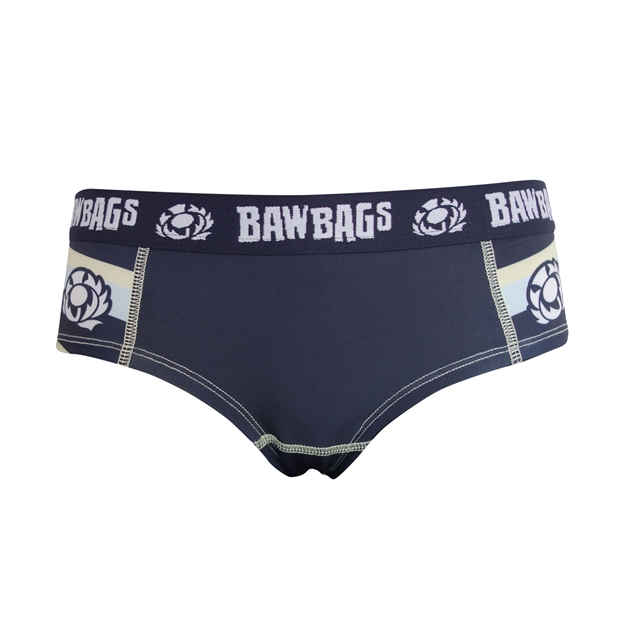Bawbags Womens Cool De Sacs Scotland Rugby Kit Technical Underwear Navy - Front View