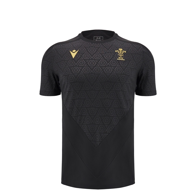 Wales Junior Training T-Shirt - Black - 2025 - Front