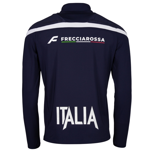 Italy Mens Training Quarter Zip Top 26/27 Navy - Back View