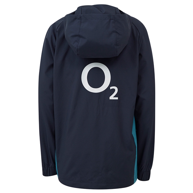 England Kids Performance Shower Jacket 25_26 Inkwell_Storm Blue - Back