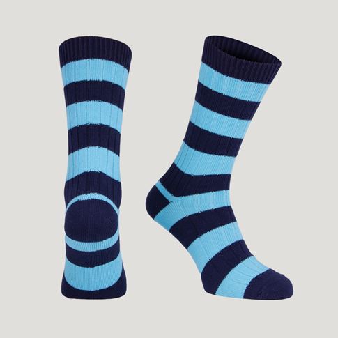 Classic Striped Socks – Navy/Sky Blue