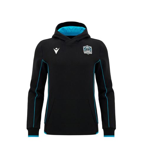 Glasgow Warriors Kids Travel Hoodie 26/27 Black - Front View
