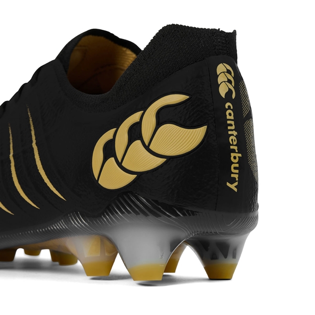 Canterbury Adults Phoenix 2.0 Elite Firm Ground Rugby Boots Black - Heel