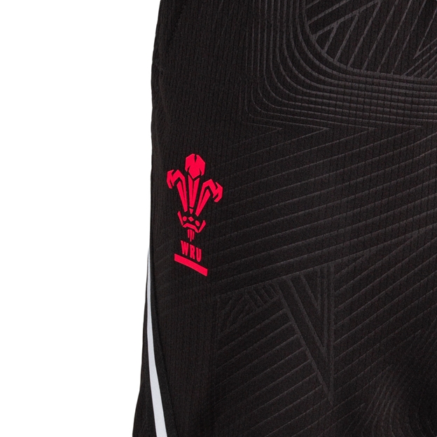 Wales Mens Athleisure Basketball Shorts 25/26 Black - WRU Logo