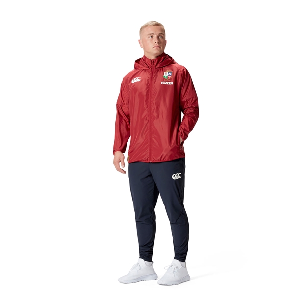 British and Irish Lions Mens Lightweight Rain Jacket Red - Model