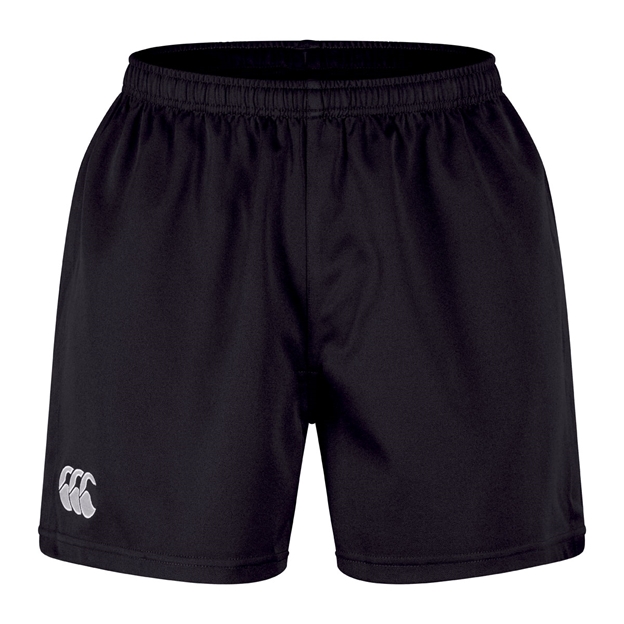 Canterbury Mens Polyester Professional Rugby Match Shorts 2.0 Black - Front View