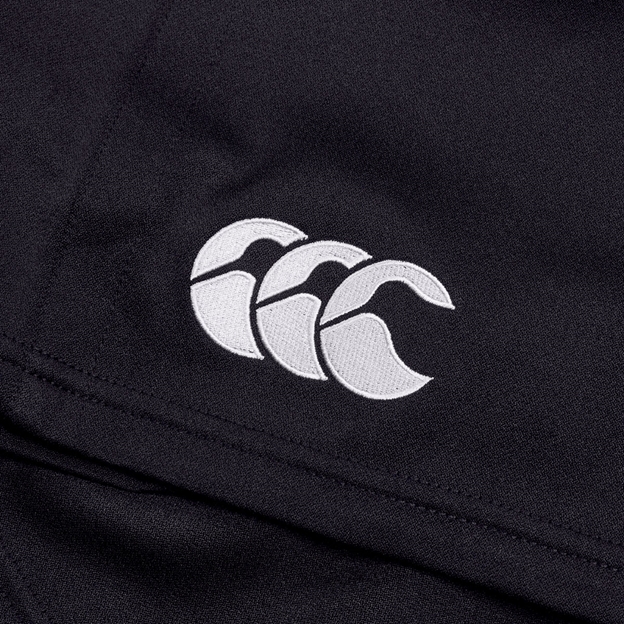 Canterbury Mens Polyester Professional Rugby Match Shorts 2.0 Black - CCC Logo Embroidery Close-up