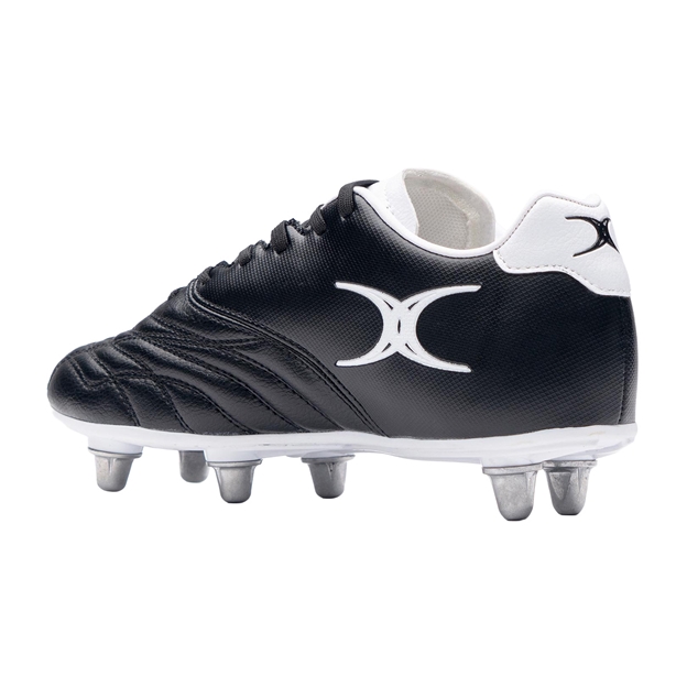 Gilbert Kids Sidestep Icon 6 Stud Soft Ground Rugby Boots Black - Back View