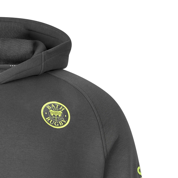 Bath Mens Off Pitch Hoodie 26/27 Gunmetal - Badge Close-up