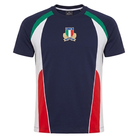 Italy Adults Heritage Rugby Shirt 26/27 Navy - Front View