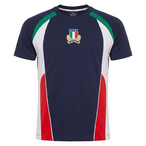 Italy Adults Heritage Rugby Shirt 26/27 Navy - Front View
