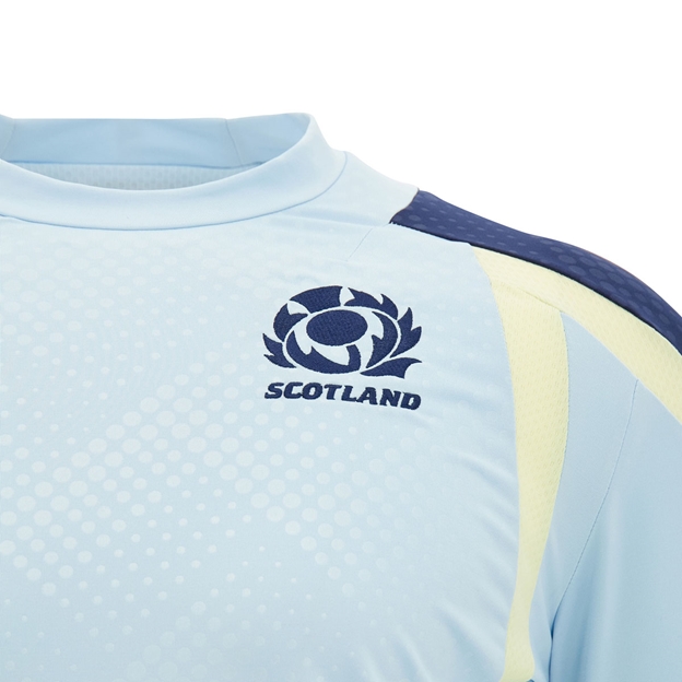 Scotland Kids Training Sweatshirt 26/27 Blue and Sand - SRU Thistle Close-up