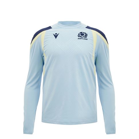 Scotland Kids Training Sweatshirt 26/27 Blue and Sand - Front View
