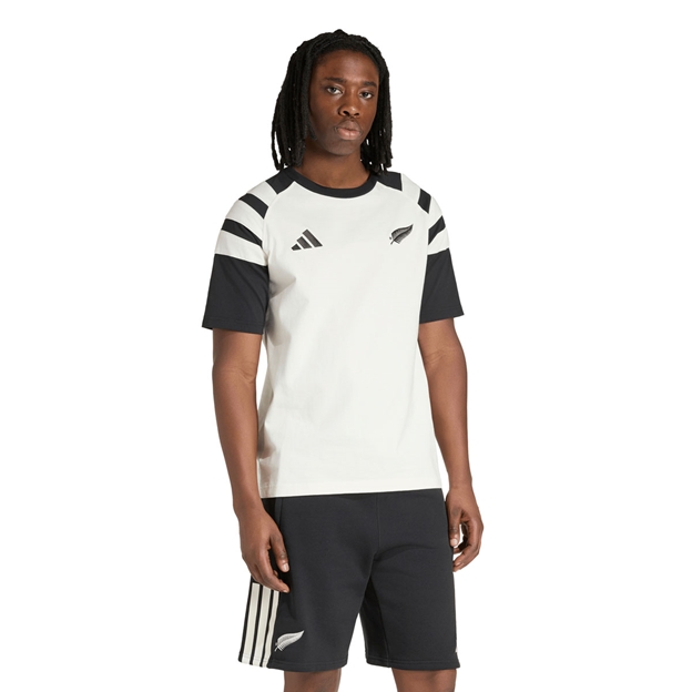 All Blacks Mens Leisurewear T-Shirt 26/27 Off White - Model Front View