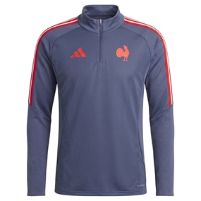 France Mens Winter Training Quarter Zip Top 26/27 Shadow Navy - Front
