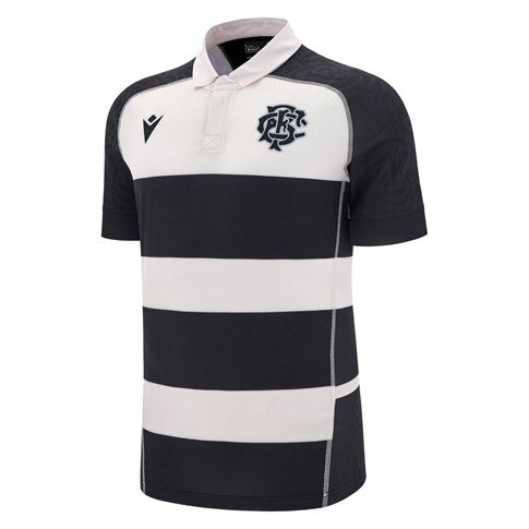 Barbarians Mens Bodyfit Home Rugby Shirt - Short Sleeve - Front