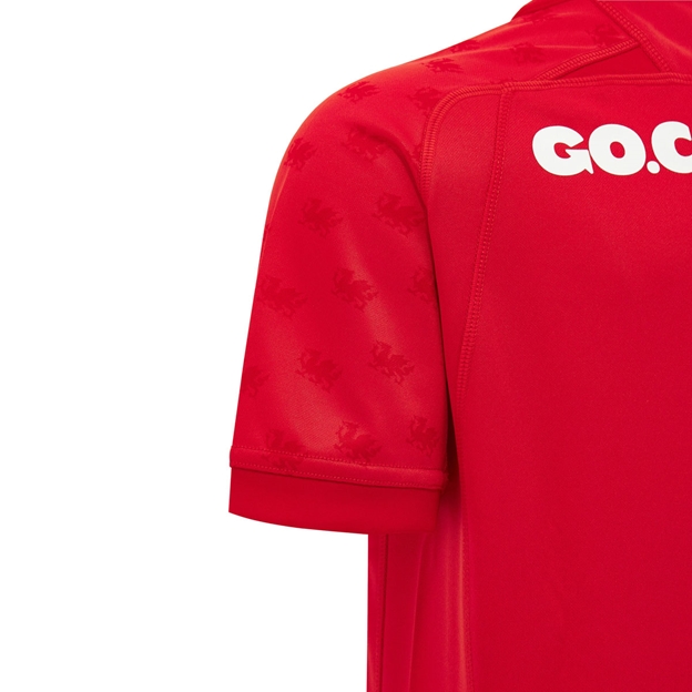 Wales Womens Home Rugby Shirt 26/27 Red - Sleeve Close-up