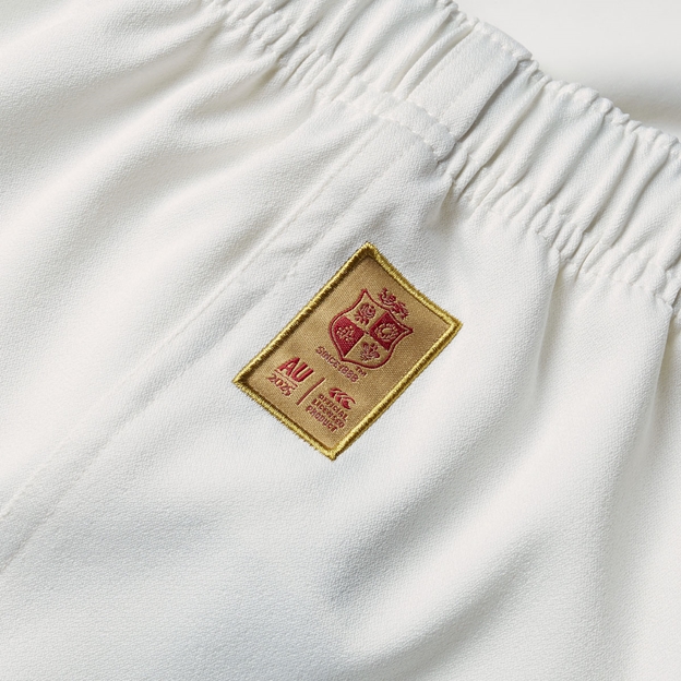 British and Irish Lions Mens Match Shorts - Cream - Close Up Logo