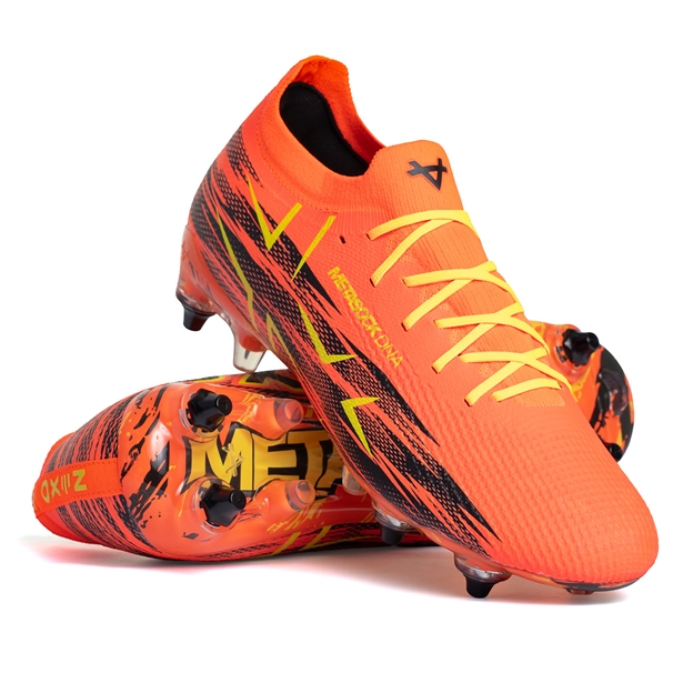Oxen Adults Metasock Soft Ground Rugby Boots Orange Blaze - Front