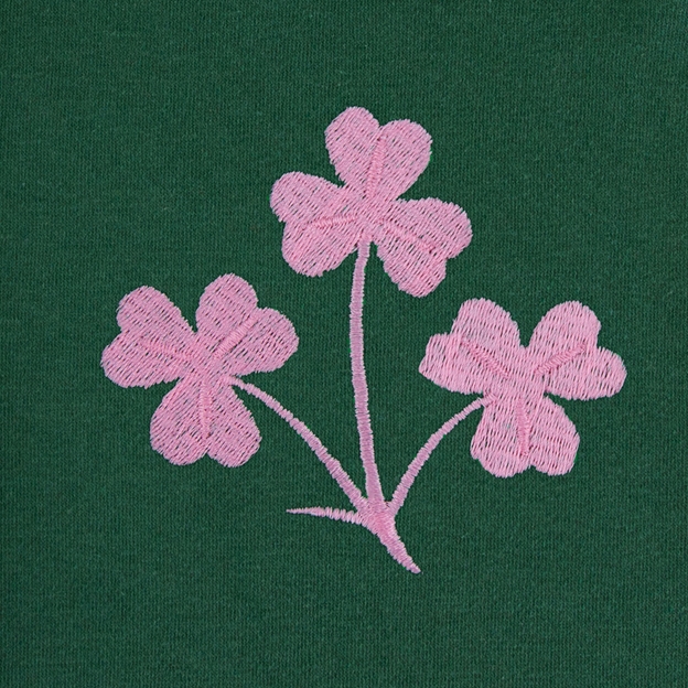 Womens World Cup Ireland Kids Classic Hoodie Bottle Green - Shamrock Embroidery in Pink