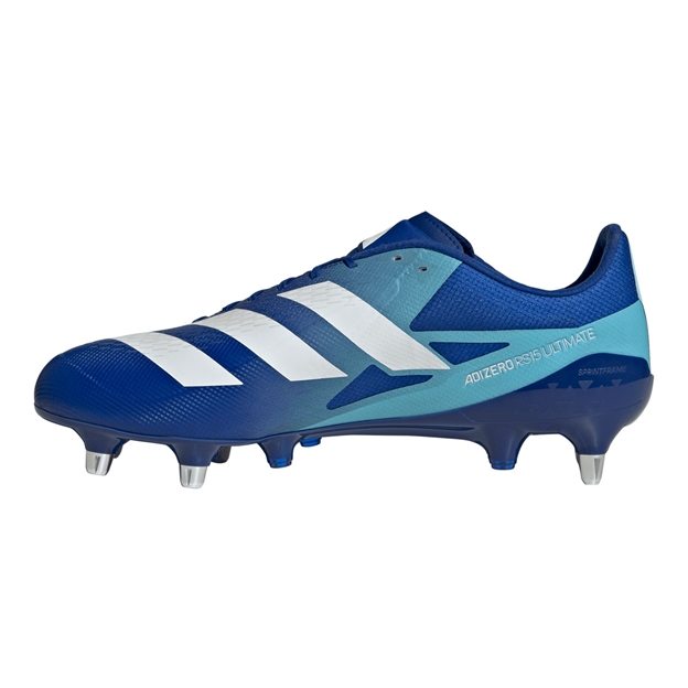 Adidas Adults Adizero RS15 Ultimate Soft Ground Rugby Boots Team Royal Blue - Instep View
