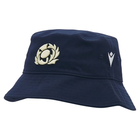 Scotland Bucket Hat 26/27 Navy and Sand - Front View