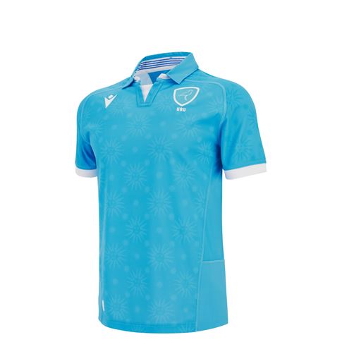 Uruguay Junior Home Rugby Shirt 25/26 Sky Blue - Front Close-up