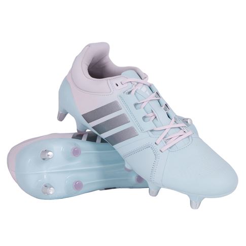 Adidas Womens RS15 Avaglide Soft Ground Rugby Boots Ice Blue - Front View