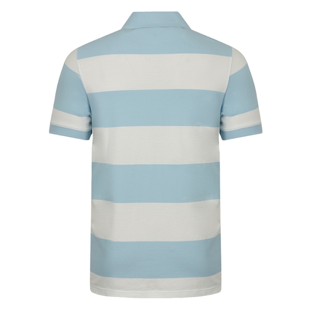 Rugby 1823 Adults Polo Shirt Sky and White - Back View