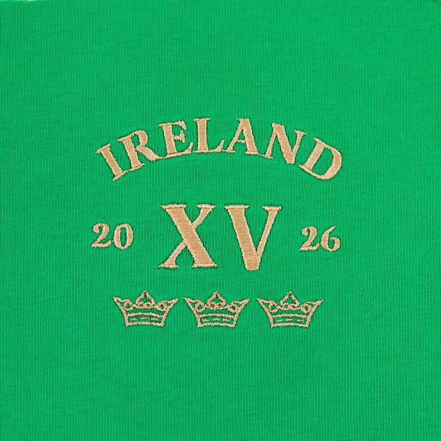 Ireland Mens Legends of 2026 Classic Rugbystore Polo Shirt Green - Legends Embroidery Close-up