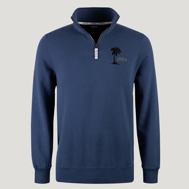 Fiji 1884 Quarter Zip Sweatshirt - Petrol Blue