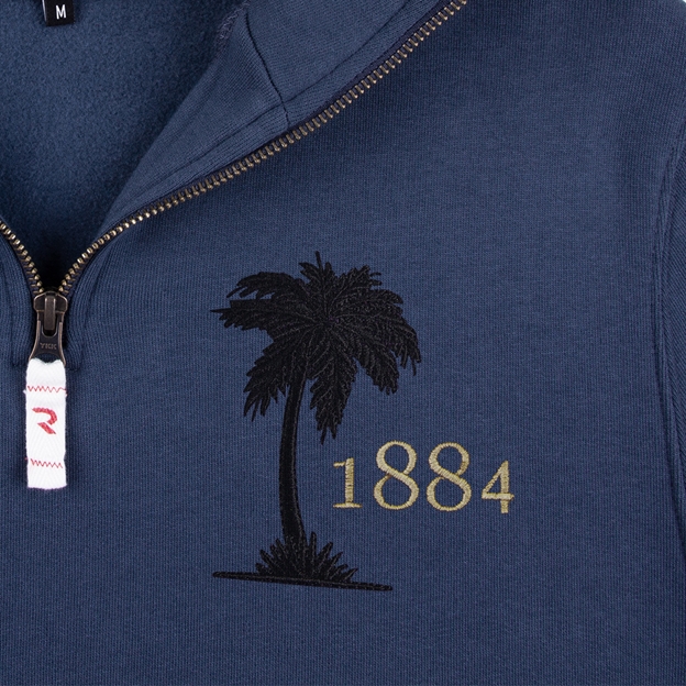 Fiji 1884 Quarter Zip Sweatshirt - Petrol Blue
