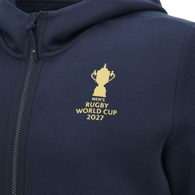 Rugby World Cup 2027 Mens Athleisure Technical Waterproof Jacket - Black/Turquoise - Badge