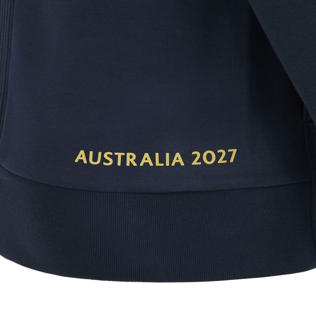 Rugby World Cup 2027 Mens Athleisure Technical Waterproof Jacket - Black/Turquoise - Hem