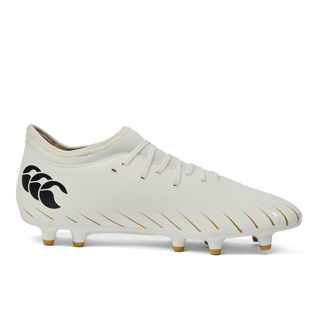Canterbury Adults Speed Falcon Team Firm Ground Rugby Boots - White - Instep
