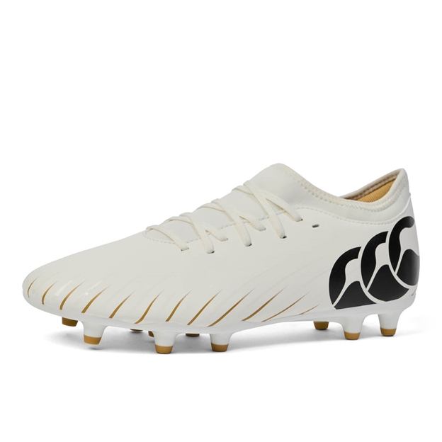 Canterbury Adults Speed Falcon Team Firm Ground Rugby Boots - White - Front