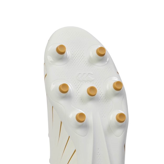 Canterbury Adults Speed Falcon Team Firm Ground Rugby Boots - White - Moulds
