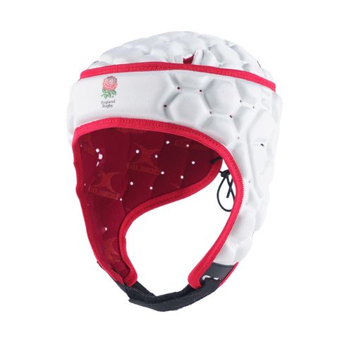 Gilbert Kids England Rugby XP250 Headguard White - Front View