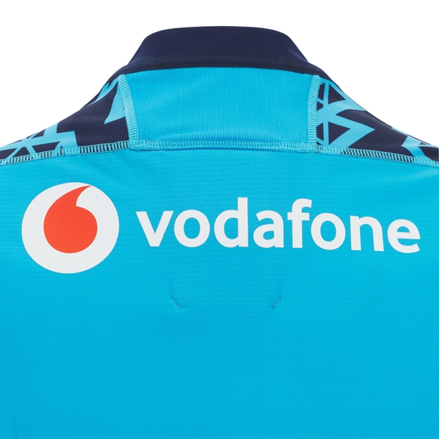 Scotland Junior Training Rugby Shirt 25/26 Neon/Sky - Vodafone Sponsor