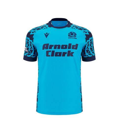 Scotland Junior Training Rugby Shirt 25/26 Neon/Sky - Front
