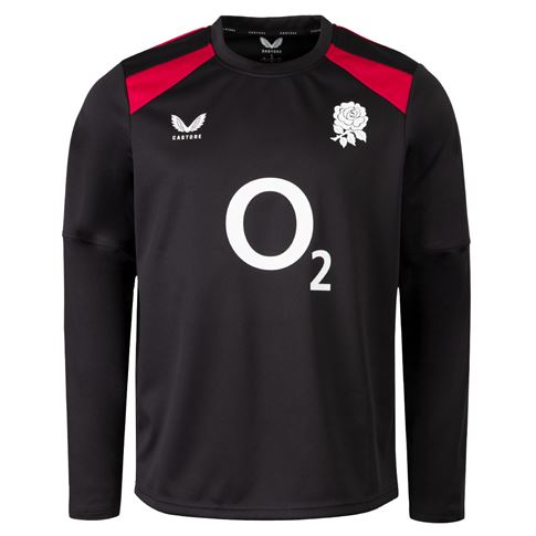 England Adults Contact Drill Top 26/27 Black - Front View