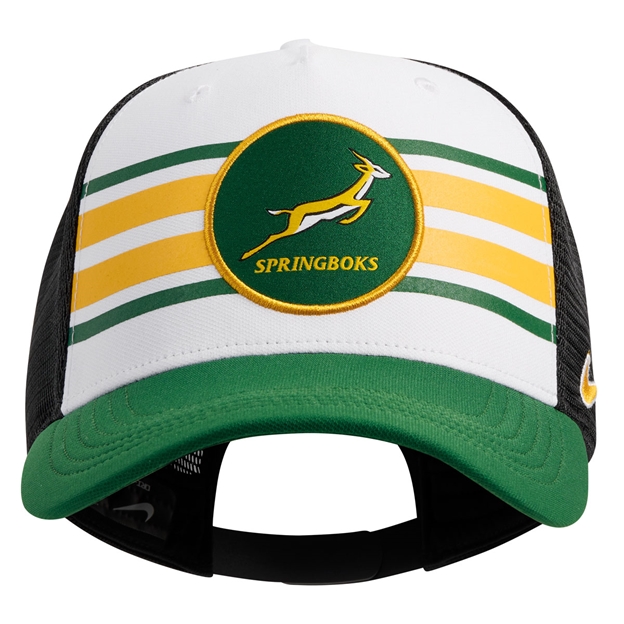 South Africa Springboks Adults Heritage Trucker Cap 26/27 Gorge Green - Front Close-up View