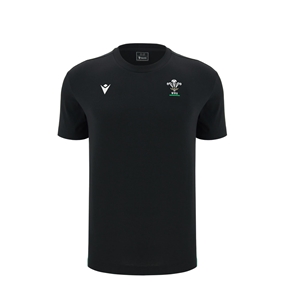 Wales Kids Travel T-Shirt 26/27 Black - Front View