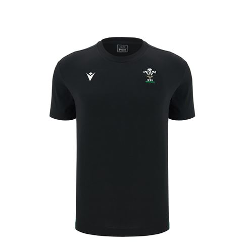 Wales Kids Travel T-Shirt 26/27 Black - Front View