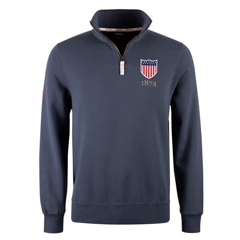R1823 USA 1874 Quarter Zip Top – Petrol Blue