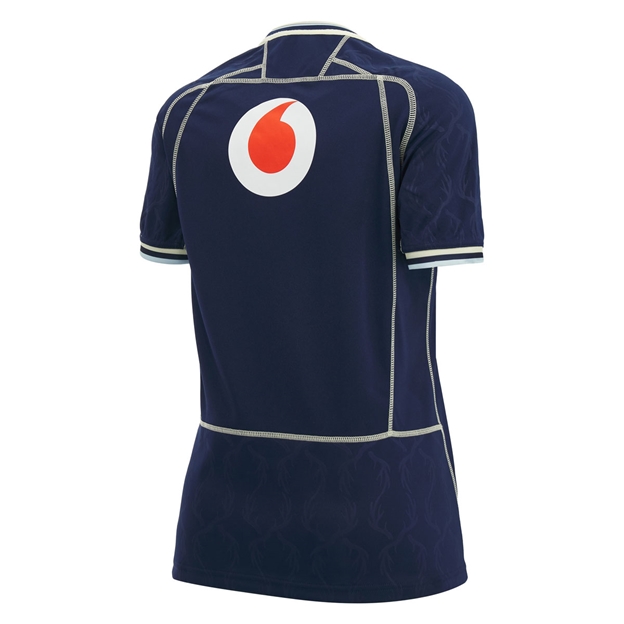 Scotland Womens Home Rugby Shirt 26/27 Navy and Sand - Back View